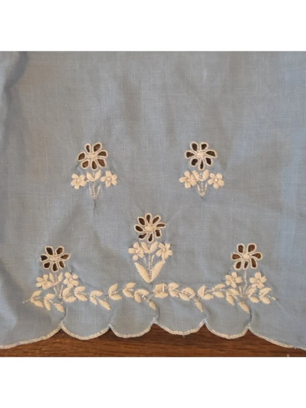 4 Vintage Blue and White Embroidered Hand or Tea Towels AS IS Crafting